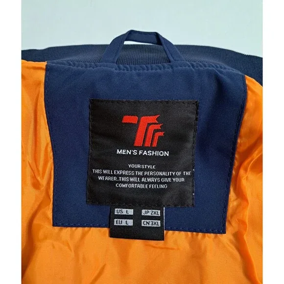 TBY Outdoor Basic Jacket Zip Coat Men's Large Blue Travels Together With You TRR - Picture 3 of 11